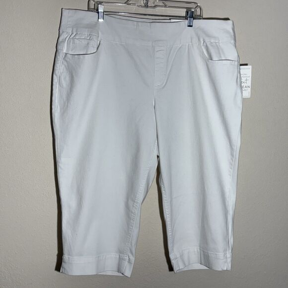 Womens Capri Pants 24W White‎ Skinny Crop Hi-Rise C EST 1946 Denim Tummy Control - Picture 1 of 7
